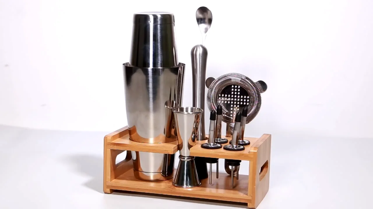 Cocktail Shaker Bar Set 16 Piece,Stainless Steel Professional Bar Tools Set For Bar And Home