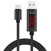 3A USB Type C Cable QC 3.0 Fast Charging LCD Voltage and Current Display Nylon Braided USB C Data Sync Cable