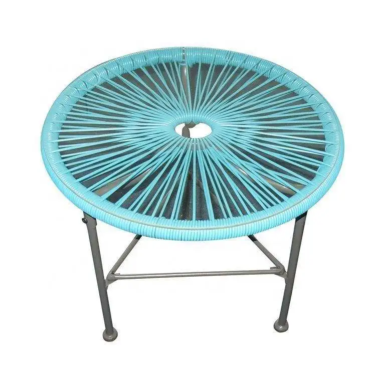 product asian style exposed tube acapulco chair rattan wicker coffee table set outdoor furniture with tropical design flair-5