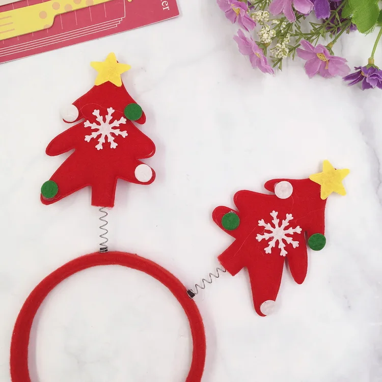 New design soft elastic fleece decoration Christmas Gift snowflake headband for women