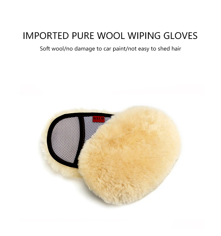 Klcb Premium Sheepskin Wool Mitt,Real Lambs Wool Car Wash Glove Car