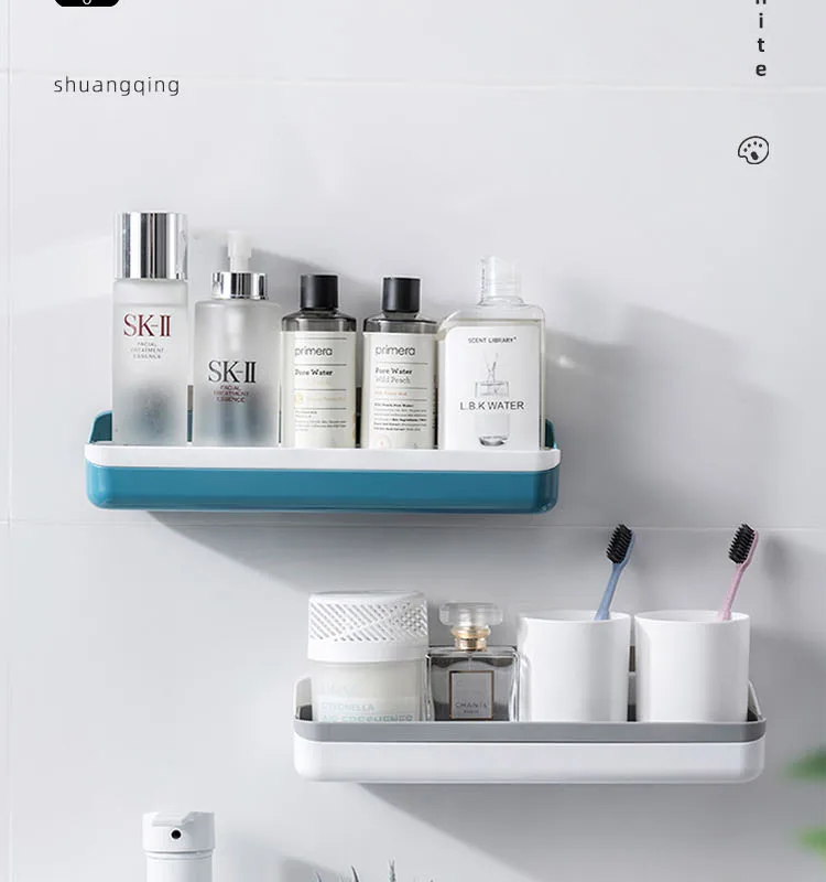 bathroom kitchen accessories wall storage rack punch free wall storage shelf condiment cosmetics holder