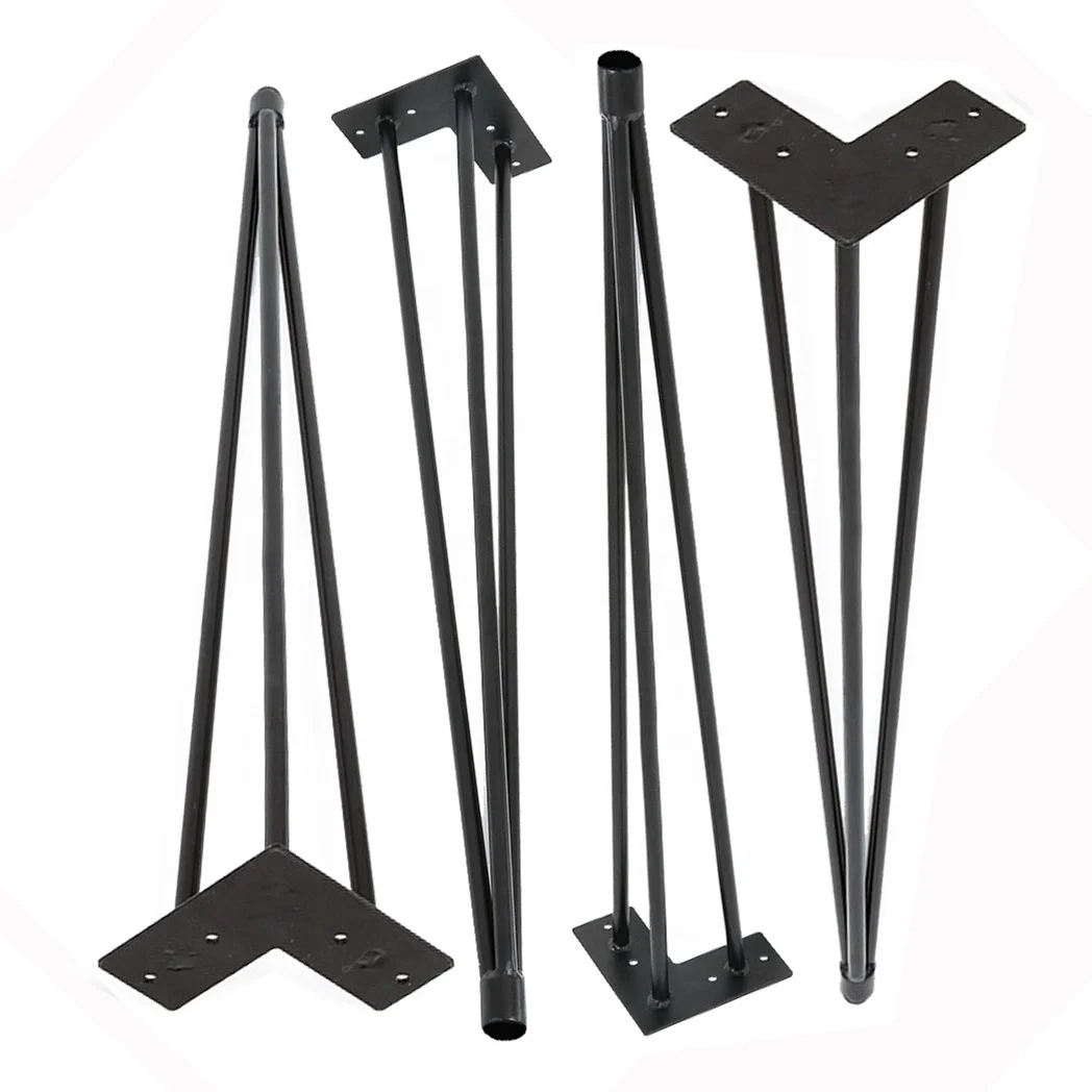 The New Modern Metal Iron Tapered Angle Legs Outdoor Picnic Coffee Table Hairpin Legs Kitchen