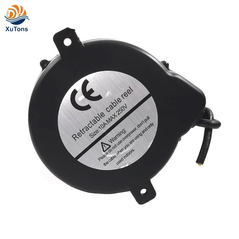 DYH-1805 Auto Retractable Cable Reel 16AWG US Standard Cable 2.0 Meters  Retractable Cable Reel With US Plug Black Color