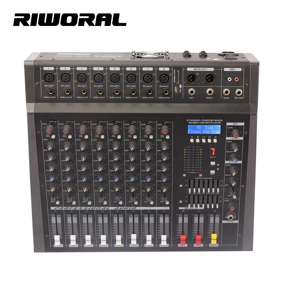 PMX808D 8 Channel Power Mixer Effect Sound Mixer Dj Console