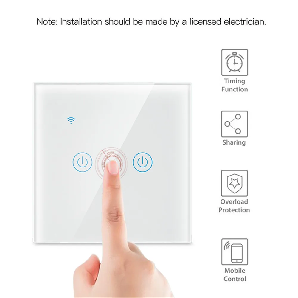 2GANG Switch/Smart Wireless Light Switch Zigbee Touch Switch Compatible with Alexa/GoogleHome/IFTTT - ANKUX.COM