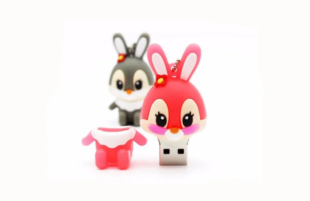 Cartoon Rabbit Usb 2.0 Flash Drive 4GB 8GB 16GB 32GB 64GB 128GB Usb Memory Card Usb Flash Memory Stick Pendrive Thumb Drive Disk - ANKUX.COM
