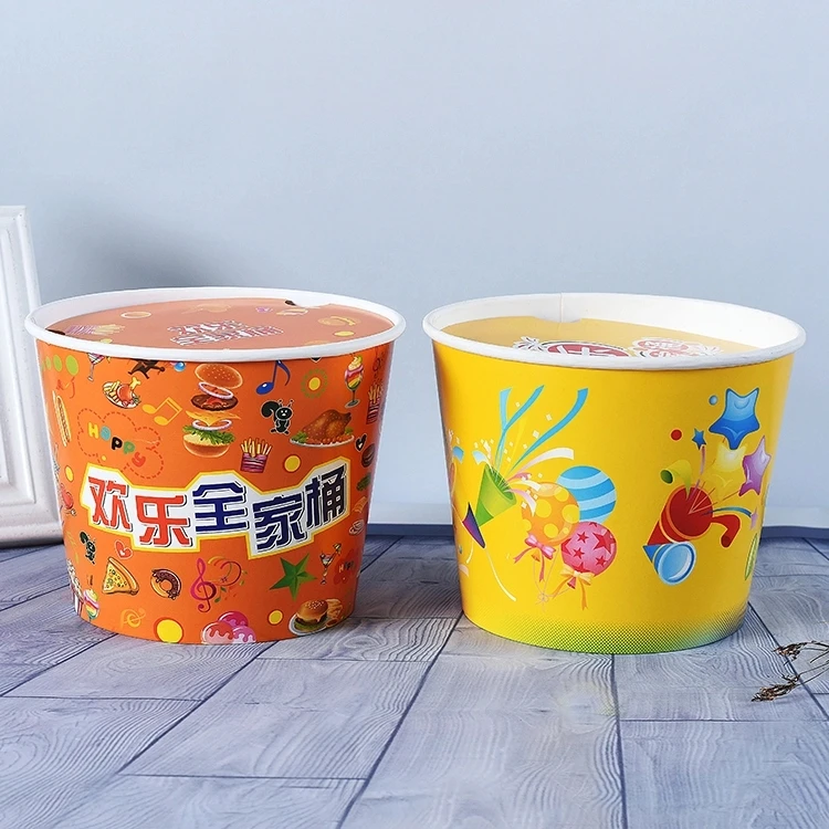 Large Capacity Custom Fried Chicken Paper Bucket Take Away Food