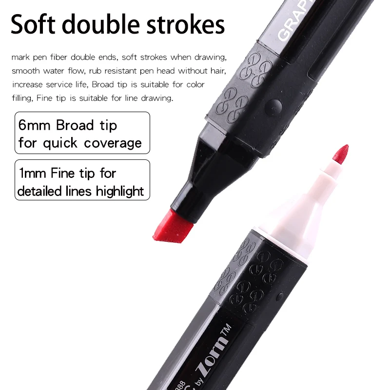Alcoholic Ink Double Tips Pens Manga Markers High Quality 216 Colors ...