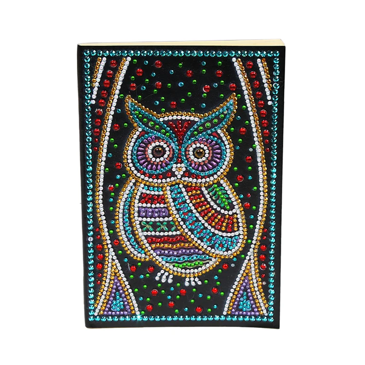 New Design Handmade Crafts Gifts A5 Softcover Owl DIY Diamond Notebooks