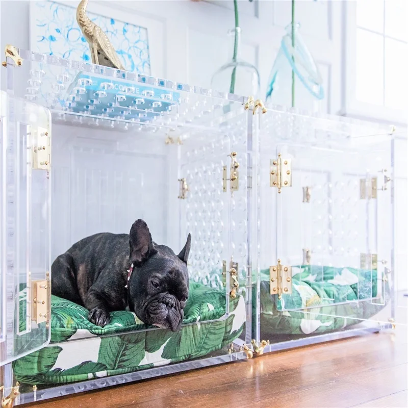 Indoor Customized Clear Plastic Dog Kennel Pet Bed Acrylic Dog Crate