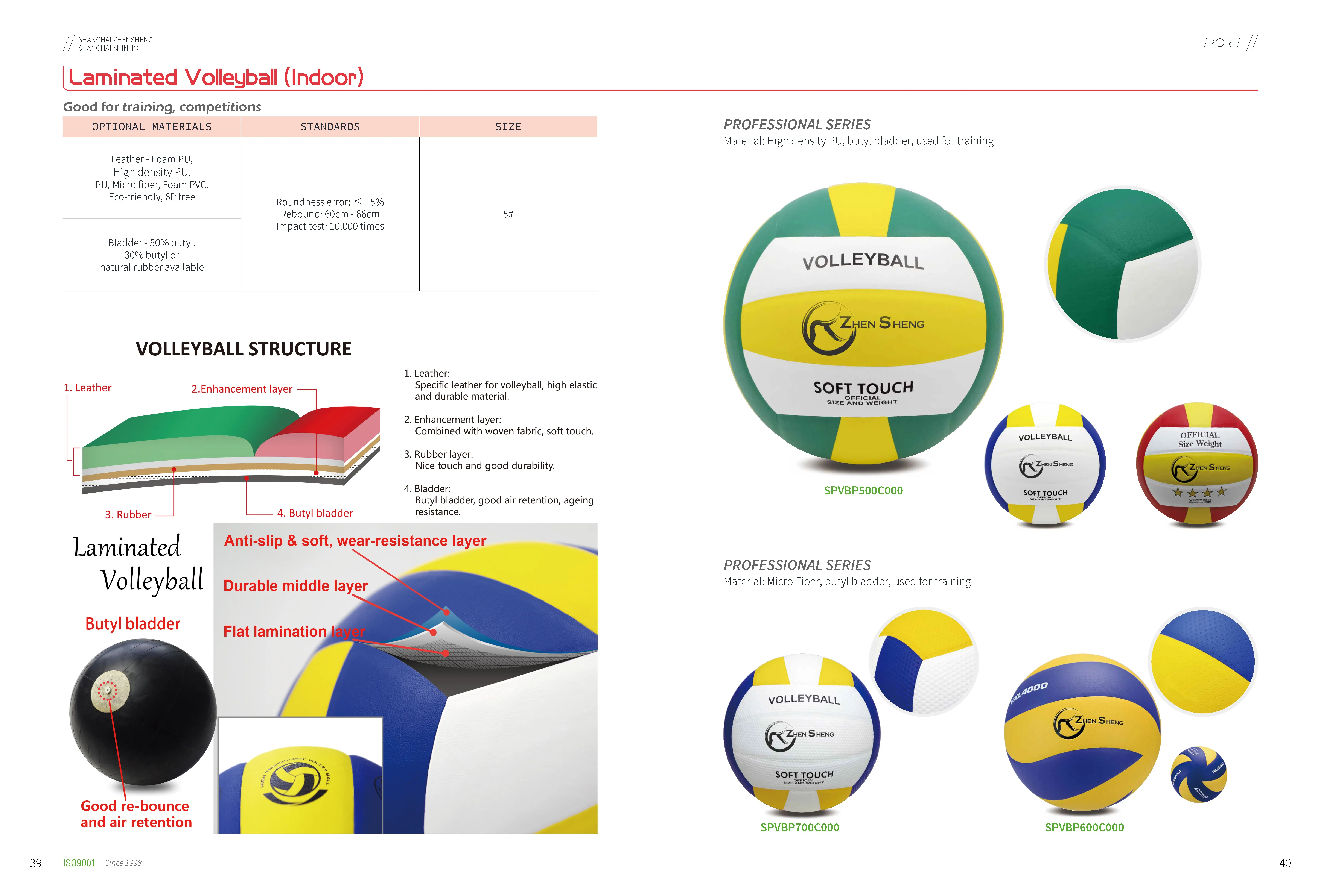 Zhensheng Standard Size Training Laminated Used Volleyball Equipment