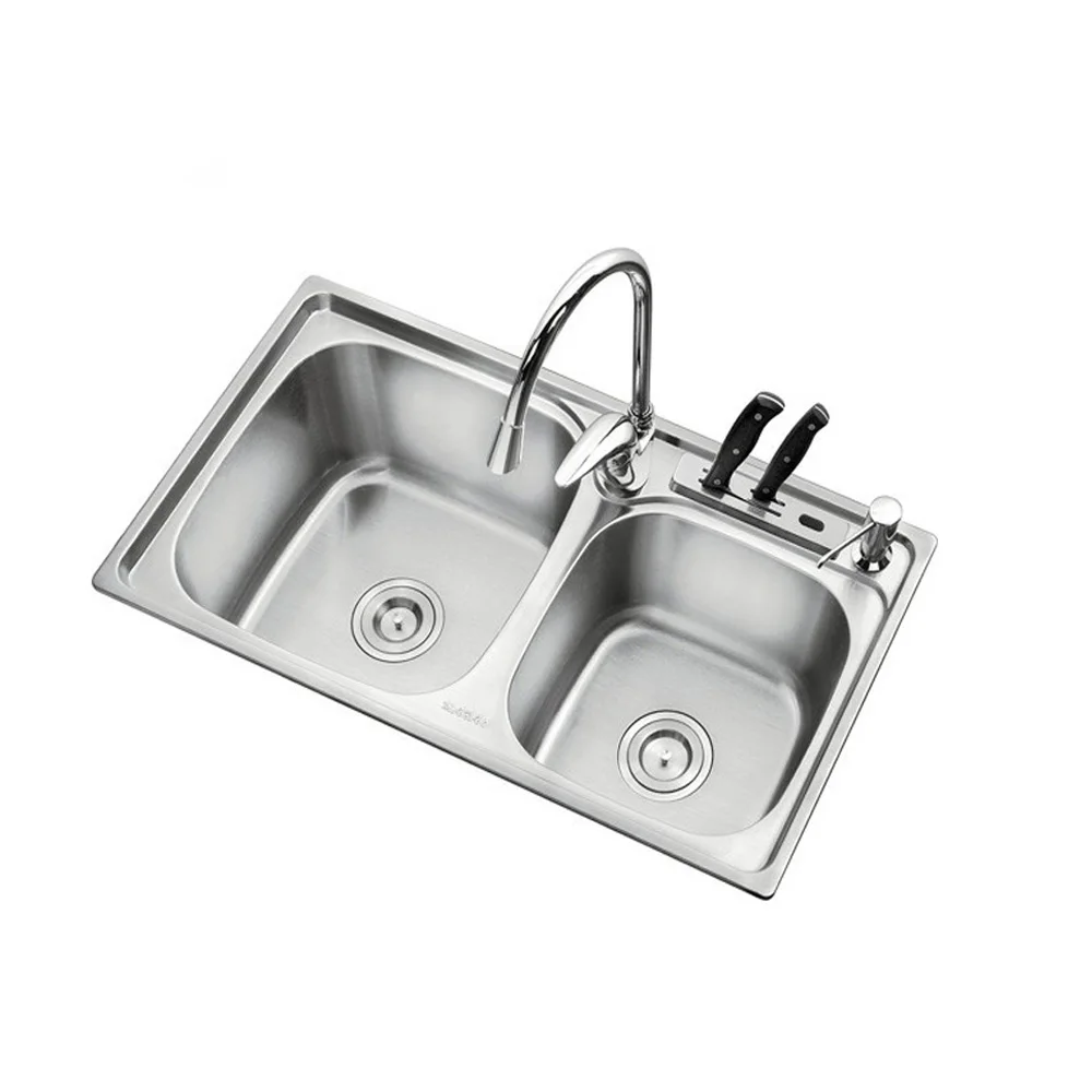 SUS304 stainless steel double bowl undermount kitchen sink