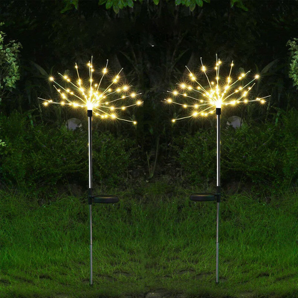 Outdoor Garden Decorative 90LED String Fairy Starry Solar Firework Stake Light