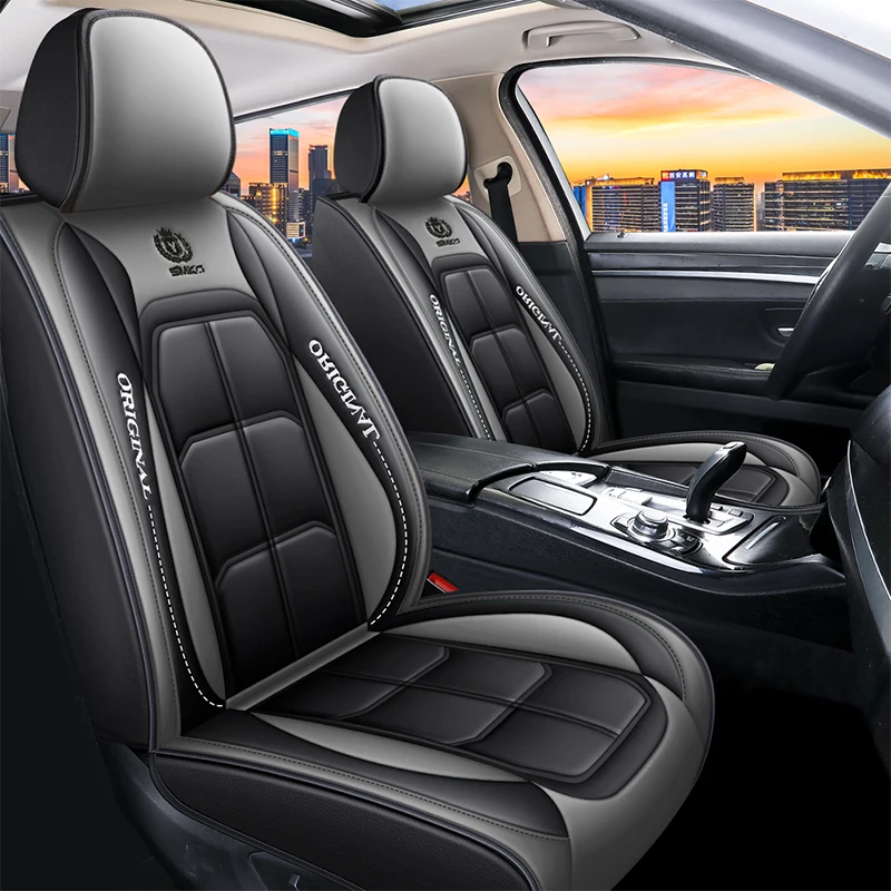Full Set Car Seat Covers,Crown Pu Leather Car Seat Cover Full Surround,Durable Comfortable