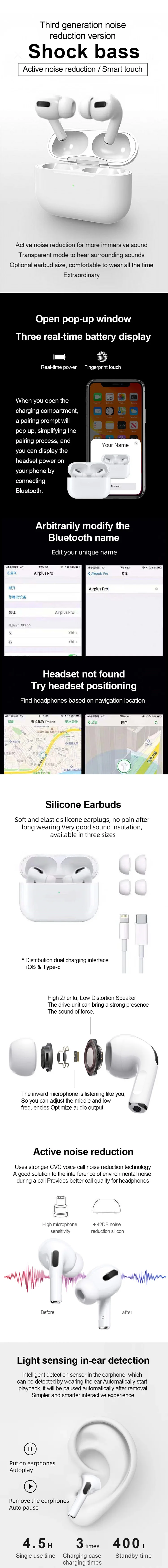 Fast shipping wireless bluetooth earbuds airpoding bluetooth earphone TWS for Air3 pro - ANKUX.COM