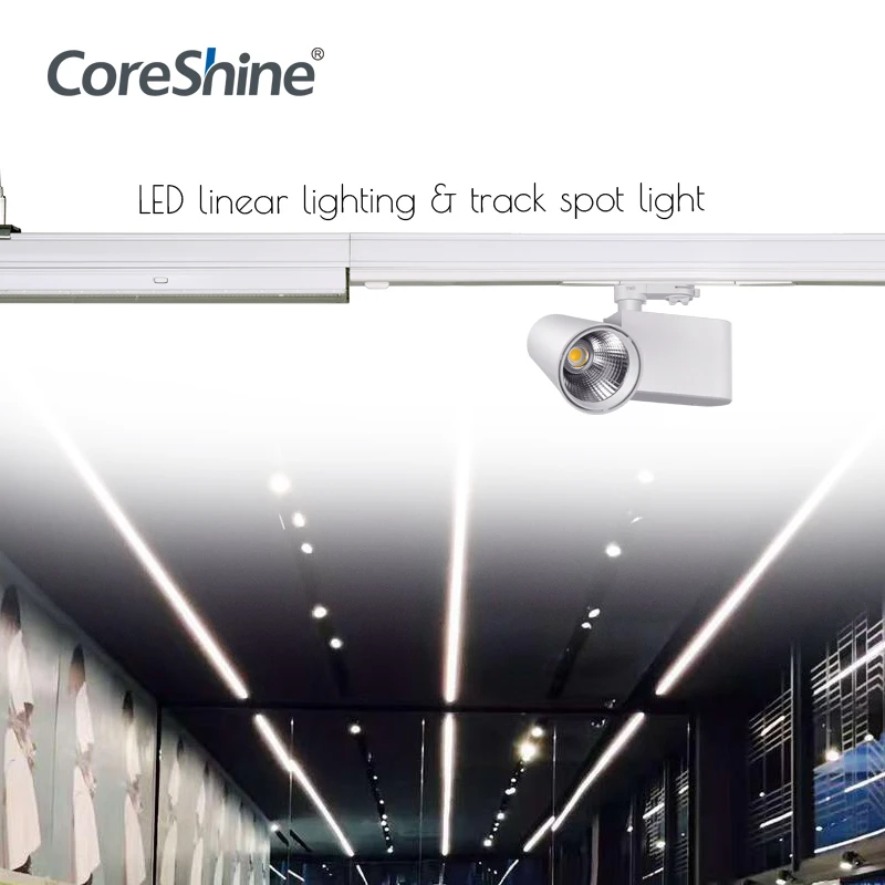 CORESHINE Narrow beam angle led track lamp CRI 90 led linear light with track spot light for jewelry shop
