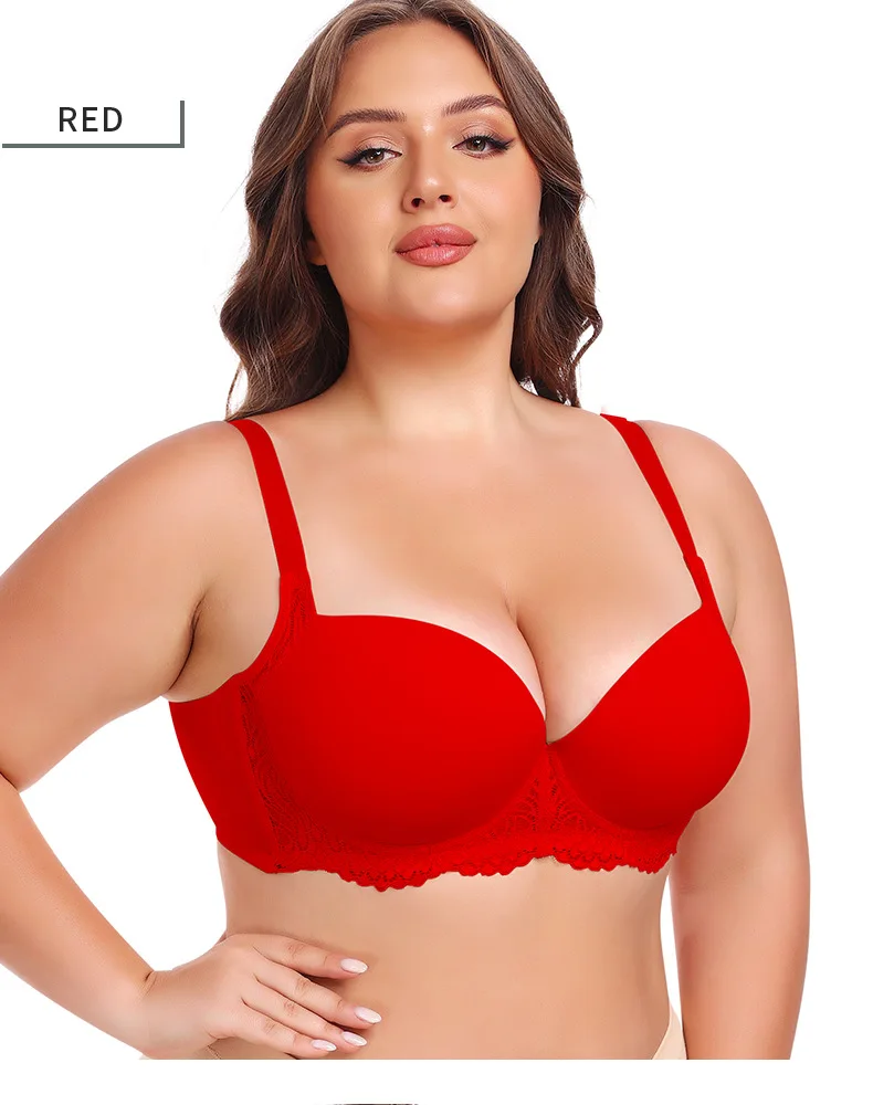 Cross-Border Large Size Bras Anti-Sagging & Breathable V2109005 Model with Steel Ring & Gathered Cups for Large Chest Wholesale