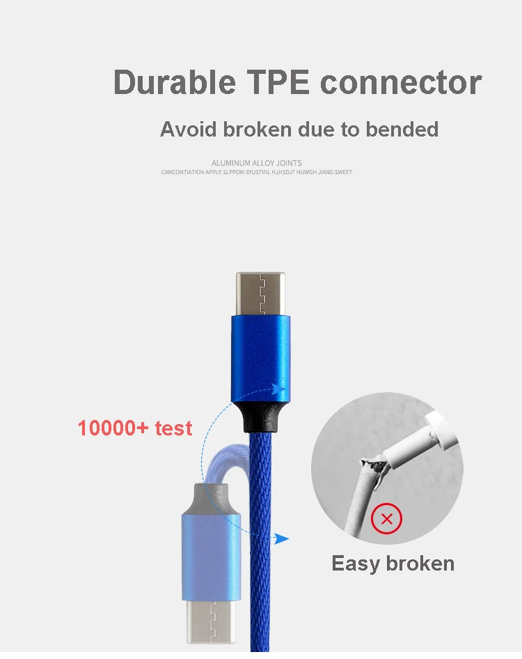 multi travel lightup keychain usb cable 3 in 1 usb cable white - ANKUX.COM