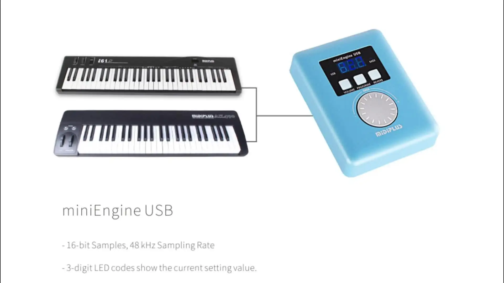 Midiplus MiniEngine USB Mini MIDI Synthesizer - Portable Sound