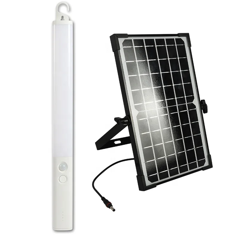 Multifunctional 10W solar portable light solar batten light for indoor, hanging, power bank