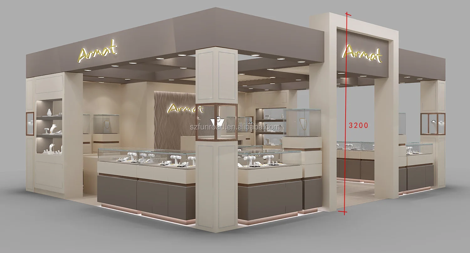 Modern luxury jewelry display kiosk jewelry shop counter for mall