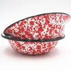Dia 20cm Factory Directly Made Enamel Soup Plate Enamel Camping Plates