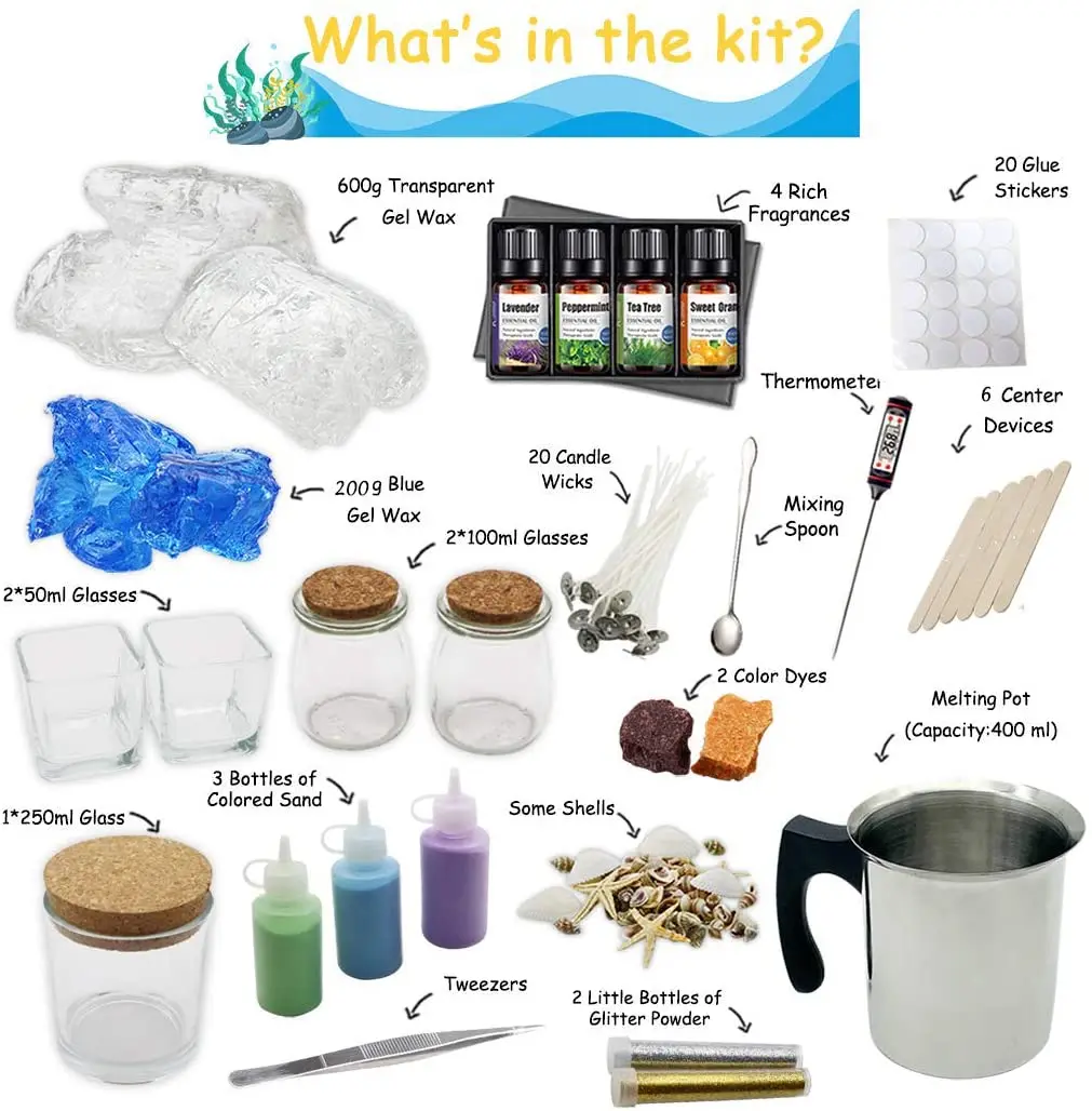 Scented Candle Gel Wax Kit DIY Candle Making Set for Making Colored Candles