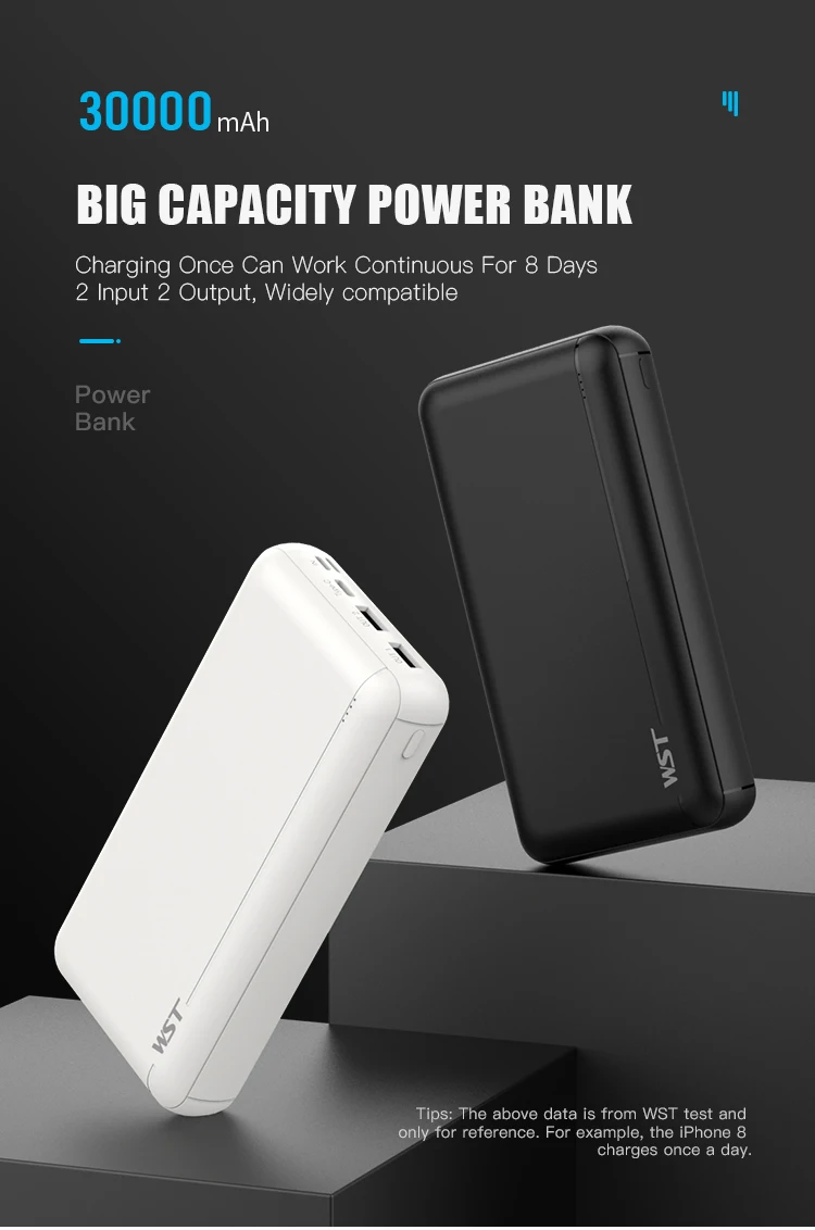 Multiple protection custom portable dual USB mobile charger 30000 mah power bank - ANKUX.COM