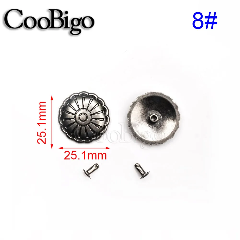 100sets Metal Rivet Spike Stud Punk Riveted Studs Leather Craft Bag Belt Clothes Shoes Diy