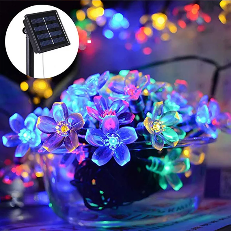 Decoration For Party Holiday Wedding Garland Icicle Solar  12M 120Led Led Powered String Lights