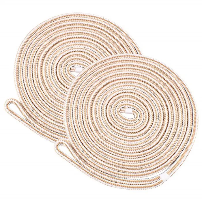 factory directly hot sale high quality 10mm double braided of nylon dock lines with best breaking strength for yacht,kayak