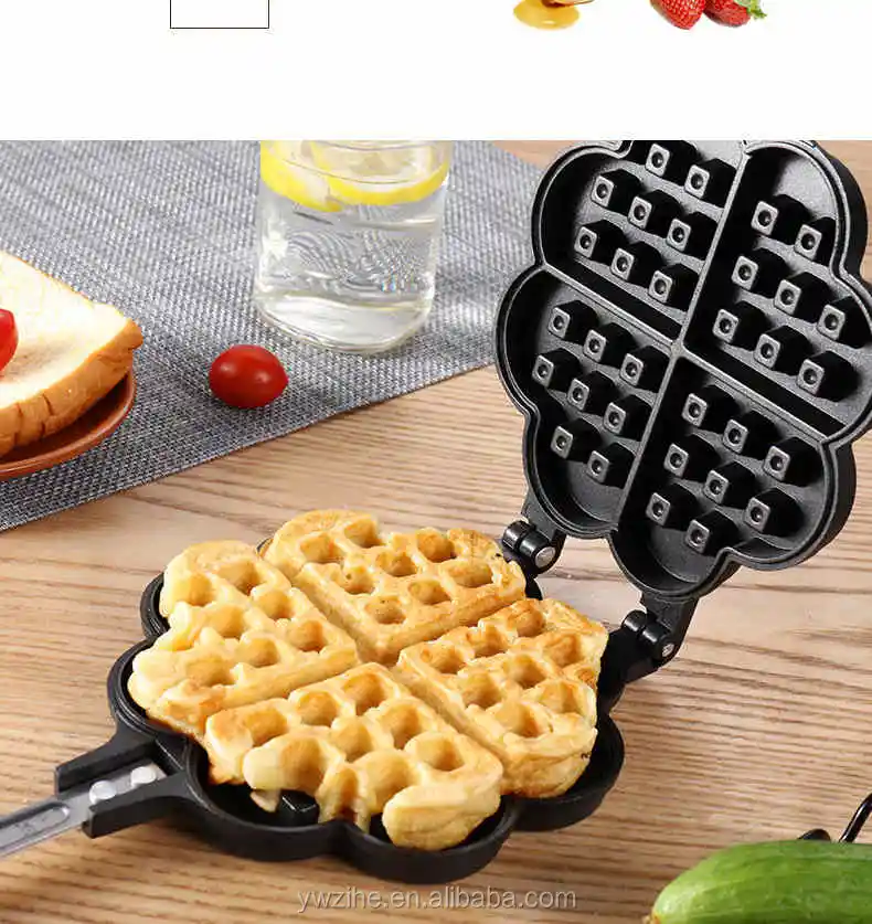 Heart Shaped DIY Waffle Maker Waffle Cake Mold Baking Tray Household Baking  Accessories for Gas Waffle Irons