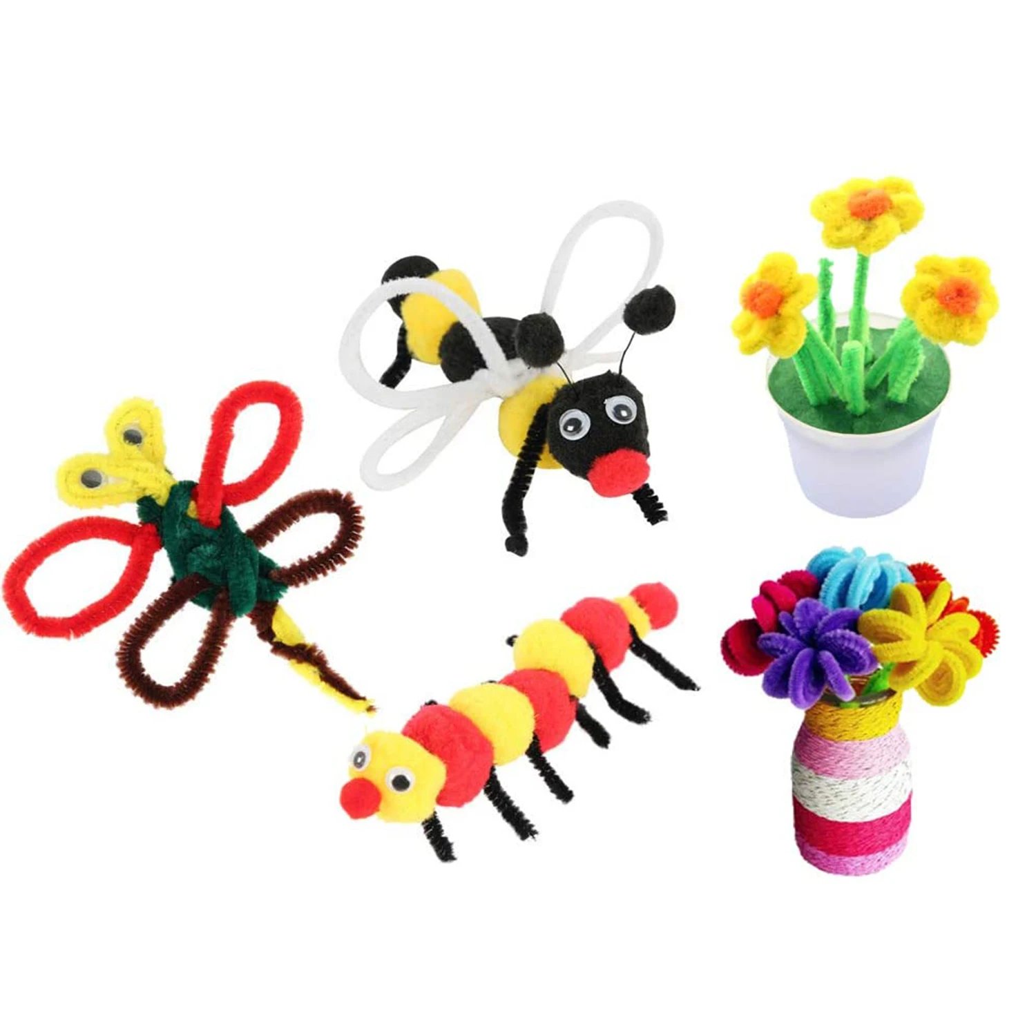 kids crafts with pipe cleaners pompoms eyes
