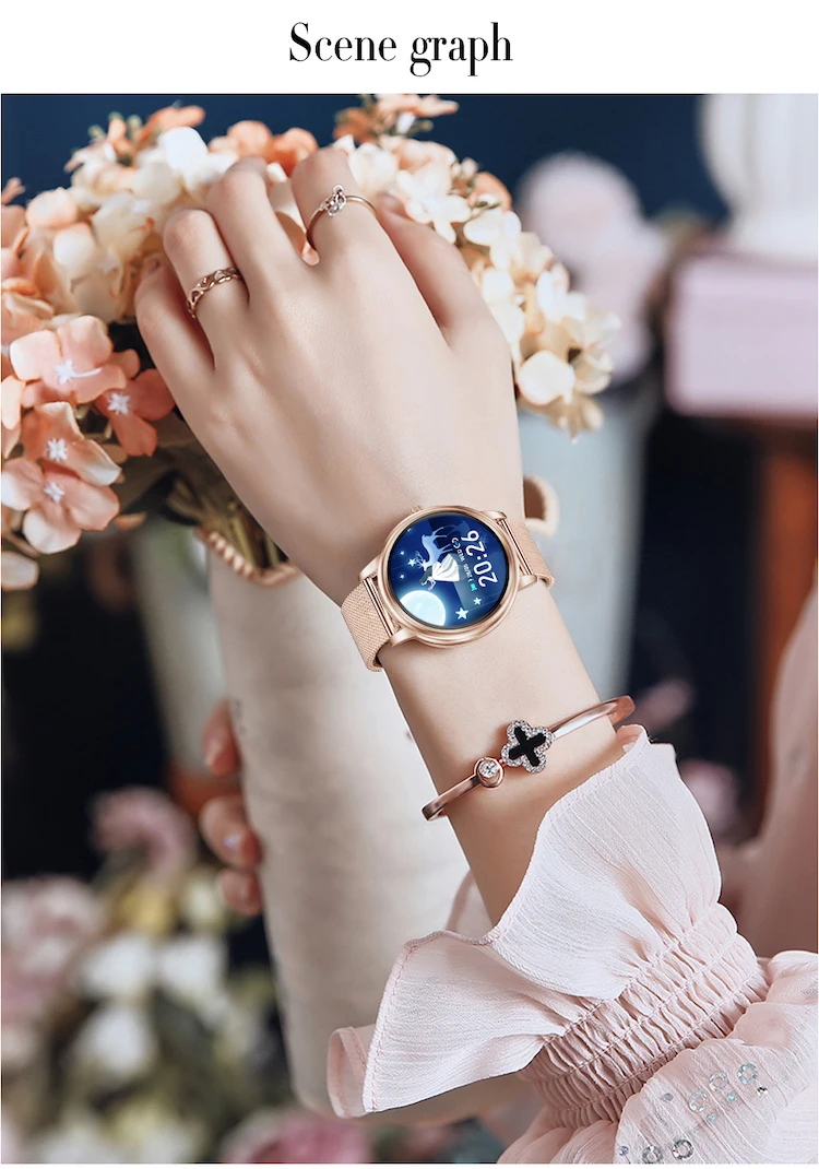 2020 New Smart Watch Full Touch Control Round Screen Fashion ladies MK20 Women smart bracelet