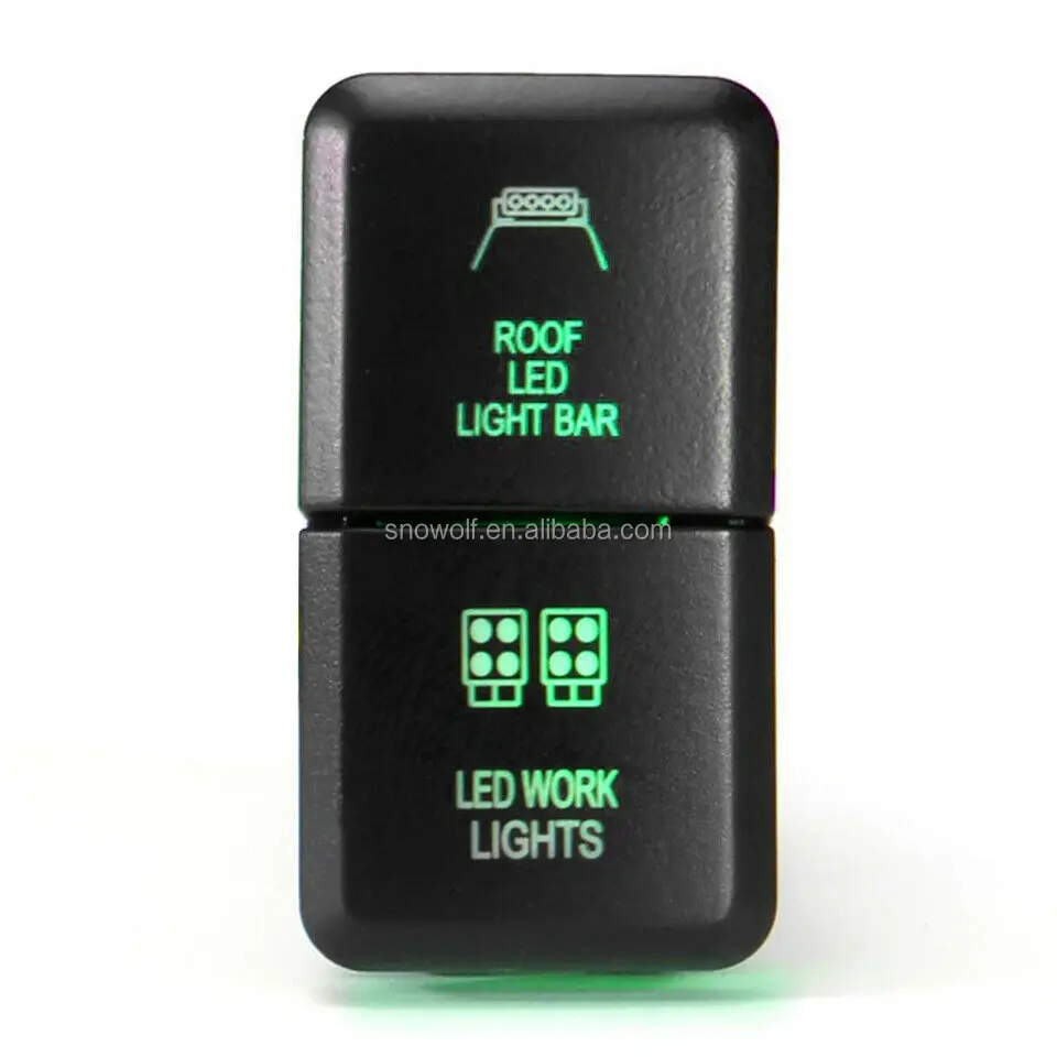 Blue Green Led Light Push Button Switch For Landcruiser Hilux Prado