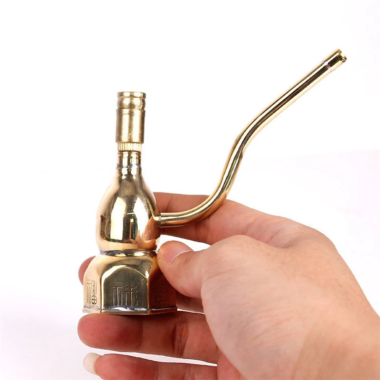 Portable Hookah Shisha Bottle Pipe Mini Smoking Tobacco Copper Bubbler Tool New