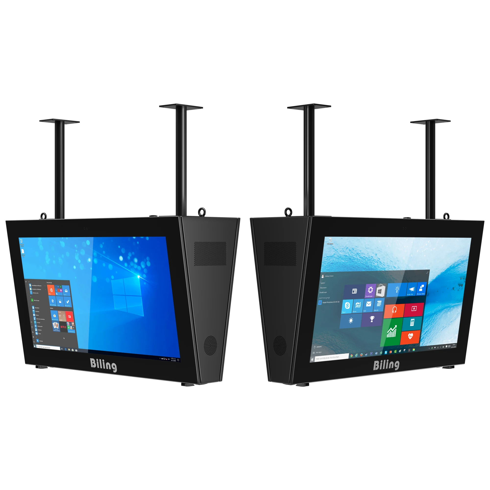 悬挂式双面wifi触摸屏信息亭户外广告显示屏lcd户外ip65显示屏lcd数字