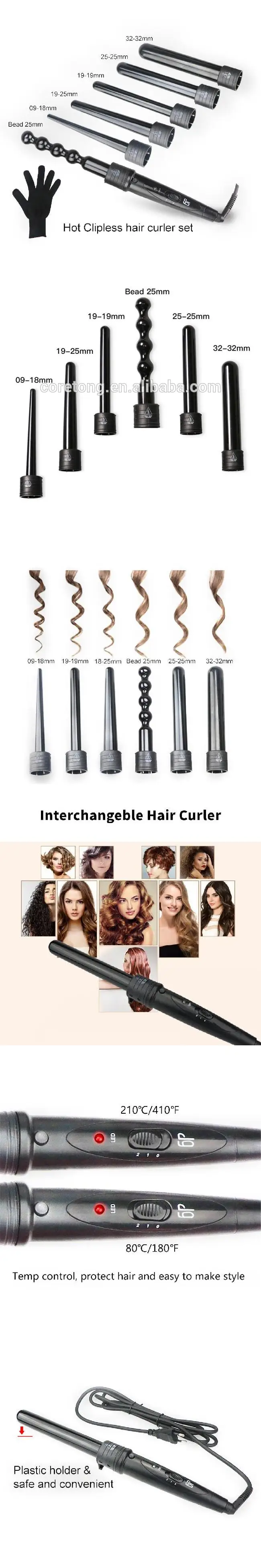 6 in 1 change the tube curling iron