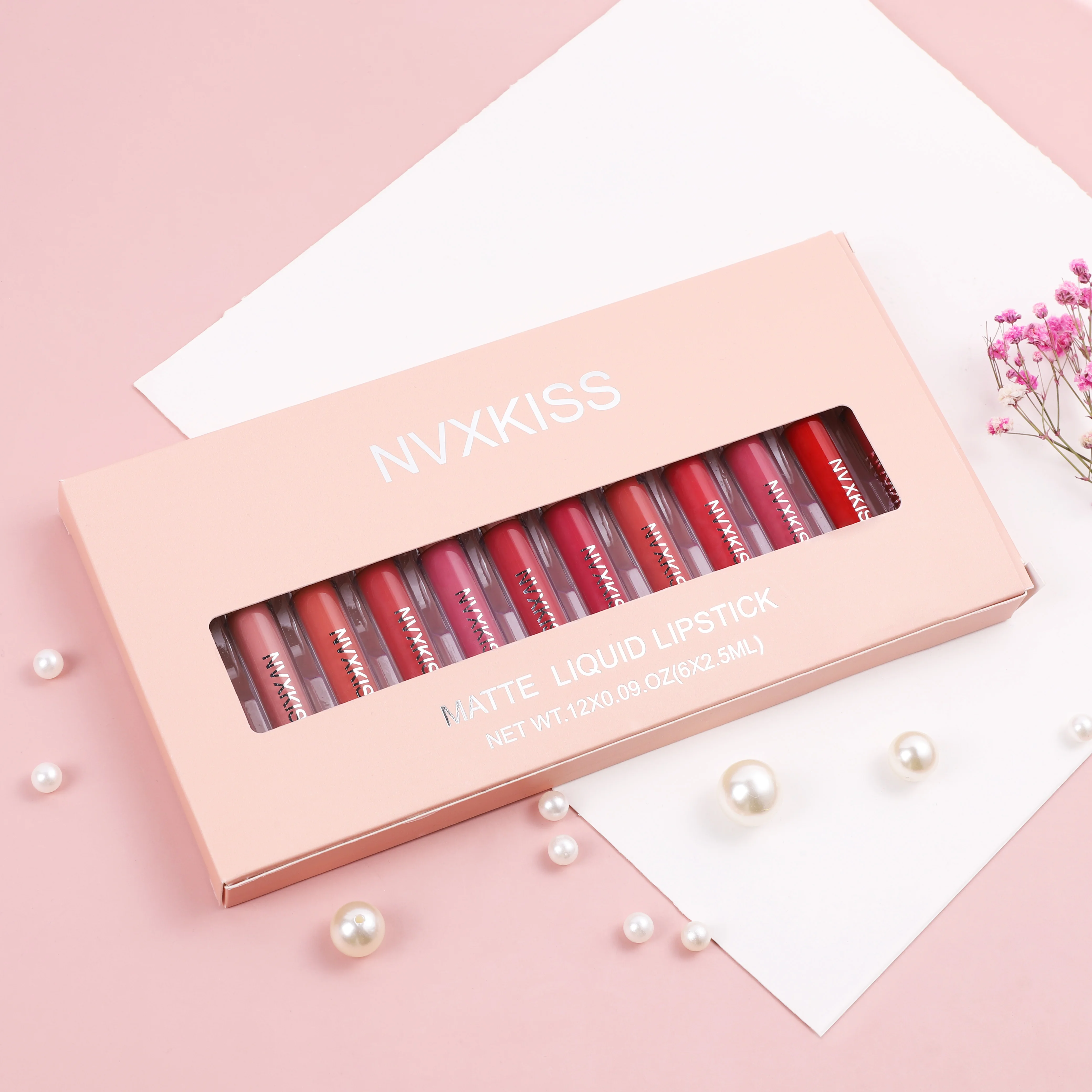 12set Matte Lip Gloss Waterproof & Sweatproof Nontarnish Nonstain