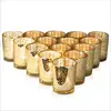 12pcs/Set Granrosi Gold Mercury Votive Candle Holder Mercury Glass Votive Tealight Candle Holders for Home Weddings Parties