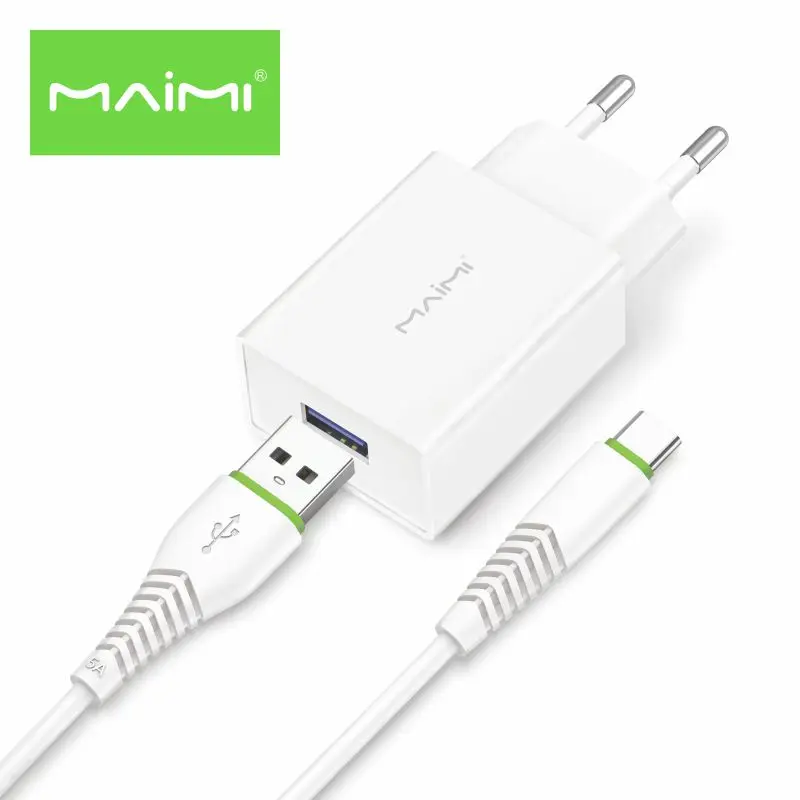 T13 Maimi  EU plug USB charger cable travel kit  Wall Charger Adapter Fast Charger  2.1A Fast type C / Lightning cable