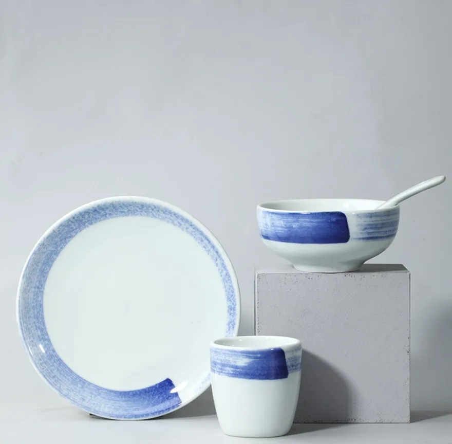 Jingdezhen White Korean Tableware With Porcelain Dinnerware Plates