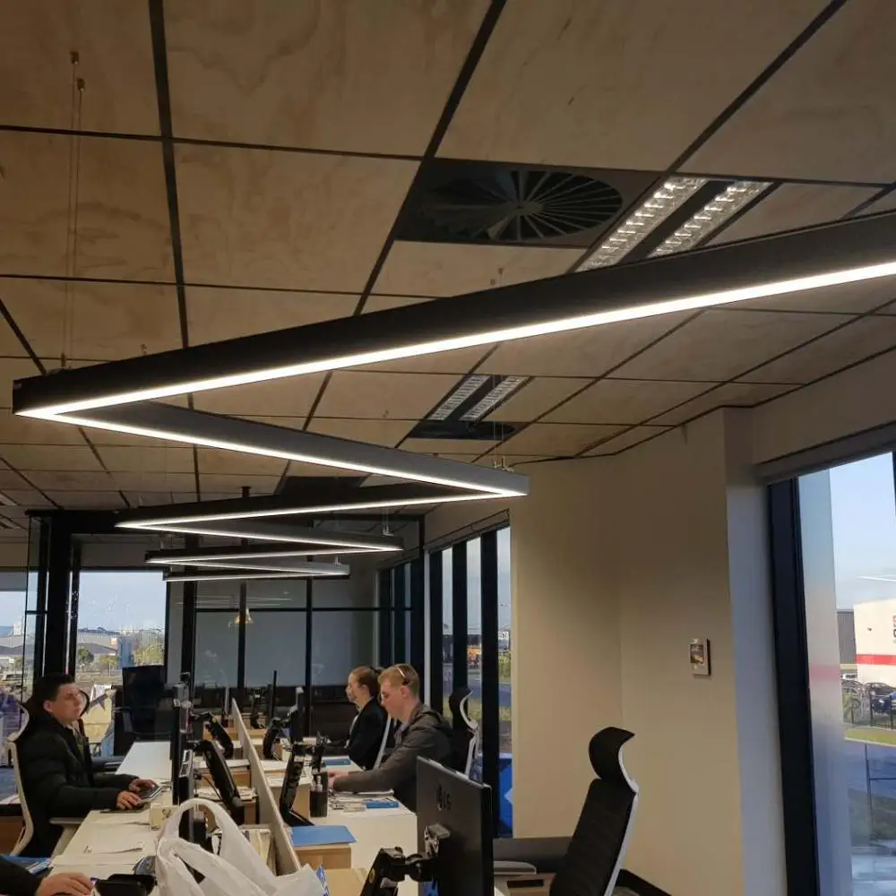 V type connection office led linear lighting with hanging suspended ,eyes protection with UGR<19