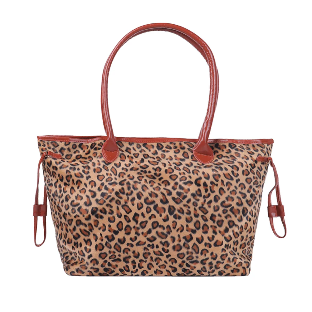 

Wholesale Suede Leopard Bag Large Capacity Weekender Lady Cheetah Purse Leather Shoulder Bag PU Handbag for Girls, As pics