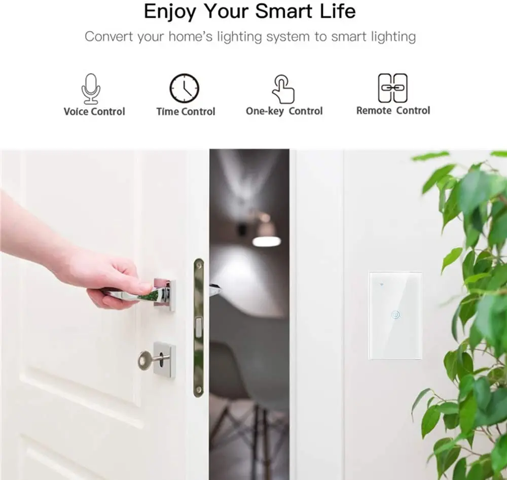 Smart Life 1 Gang 1 Way Smart Wireless Wifi Light Switch/Tuya Smart Touch Wall Switch - ANKUX.COM