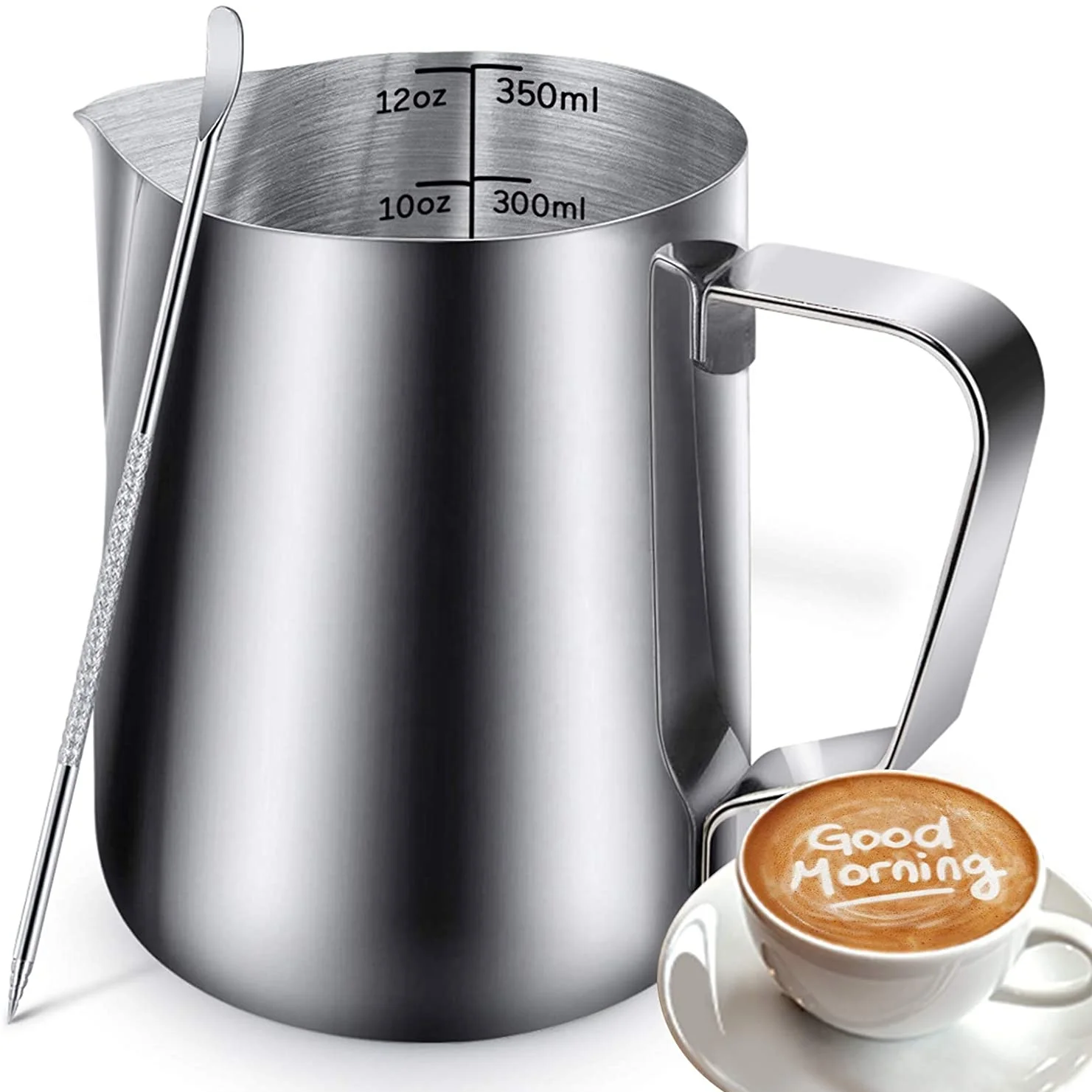 1000ml Stainless Steel 304 Coffee Measuring Cup With Scale Kitchen ...