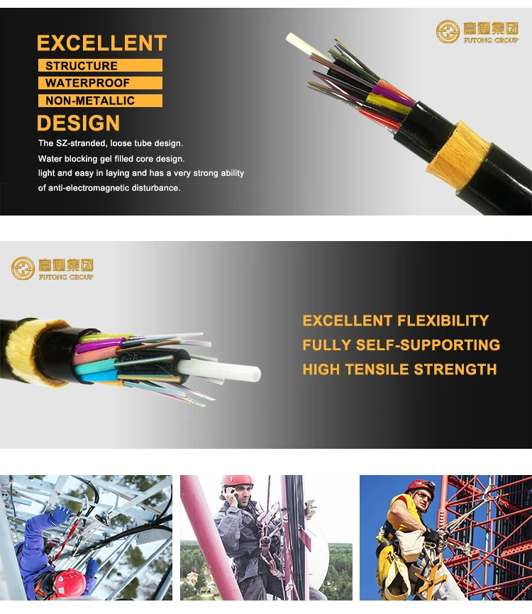 Adss Fiber Optic Cable Cable Fiber Optic 1km Price Per Meter Outdoor 4