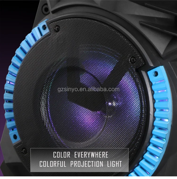 0EM double 8 inch karaoke subwoofer portable trolley speaker with LED Colored lights/Bluetooth Wireless Charging sound box - ANKUX.COM