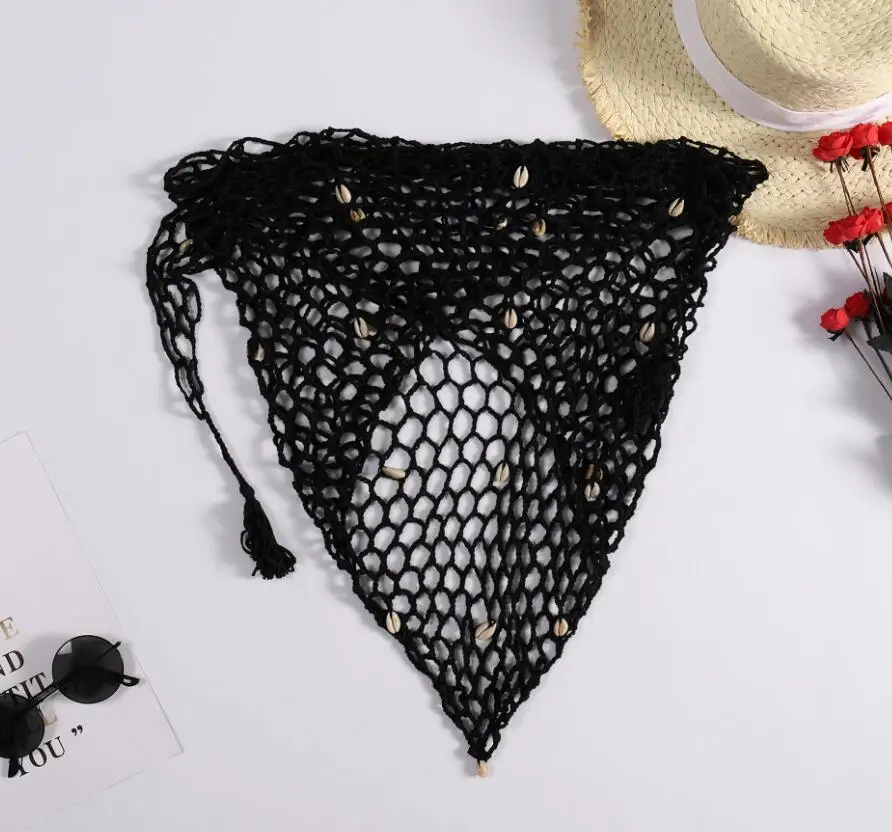 NEW STOCK 7Colors Triangle Beach Sarong Cotton Shell One Size Bikini Coverups